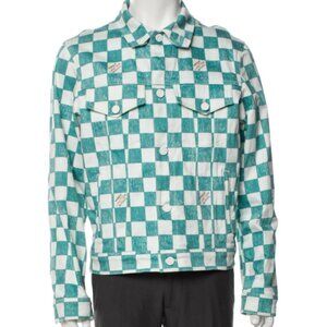 Louis vuitton Green Damier pattern denim jacket